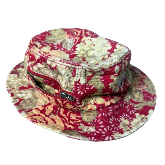 Supreme Zip Twill Crusher Floral Bucket Hat SS18 Red Medium Large - Picture 6 of 12